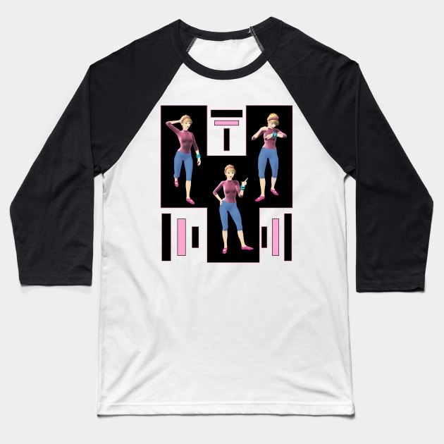 Waiting Girl Baseball T-Shirt by Gingezel